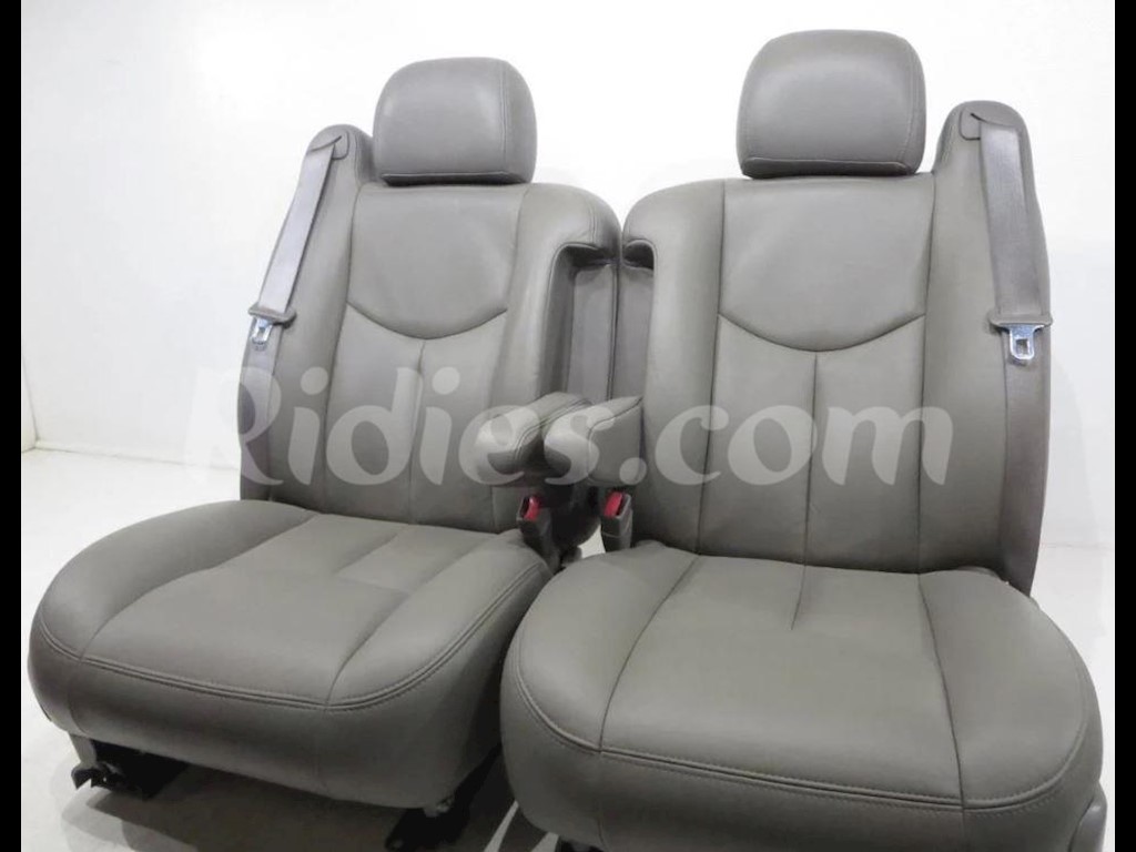 Soillar OEM Replacement Pewter Gray Leather Passenger Seat Cover For Chevy Silverado & GMC Sierra 2003-2006