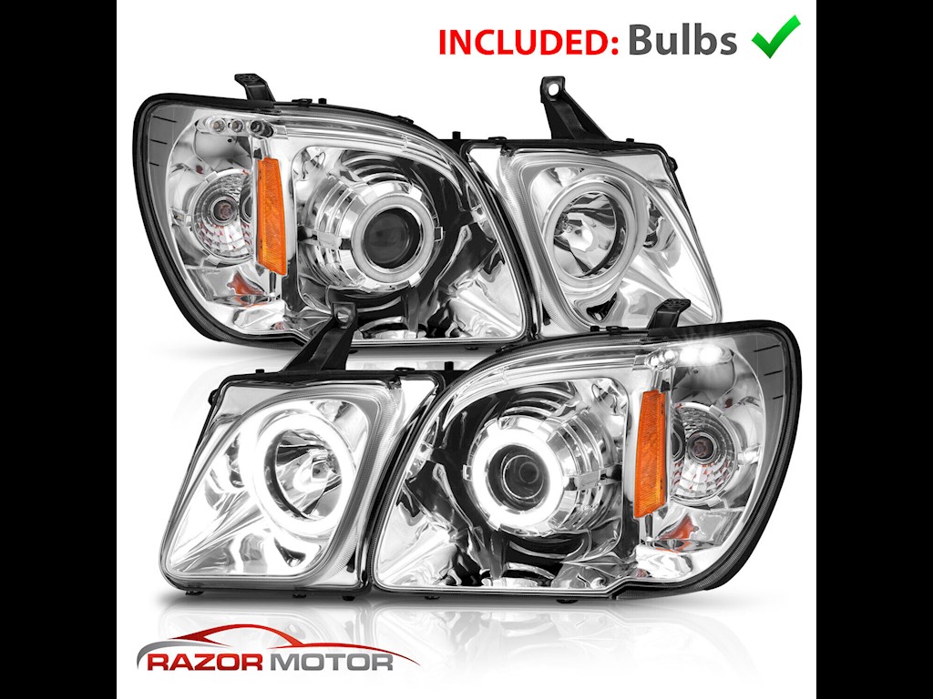 1998-2006 Lexus LX470 Angel Eye Projector Chrome Headlights