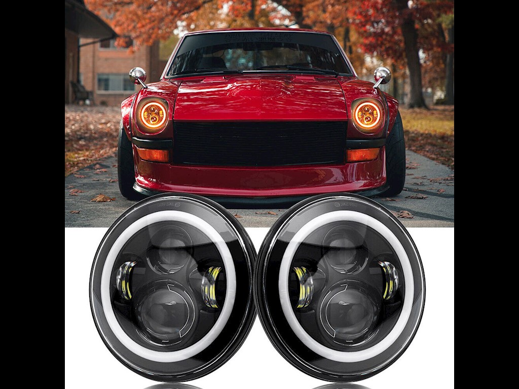 1977-1983 Datsun 280ZX 240Z 260Z DOT Approved Pair 7inch Round LED  Headlights Halo DRL