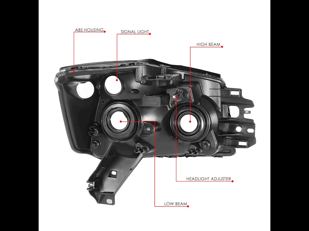 2004 2015 NISSAN TITAN ARMADA BLACK HOUSING AMBER CORNER HEADLIGHT