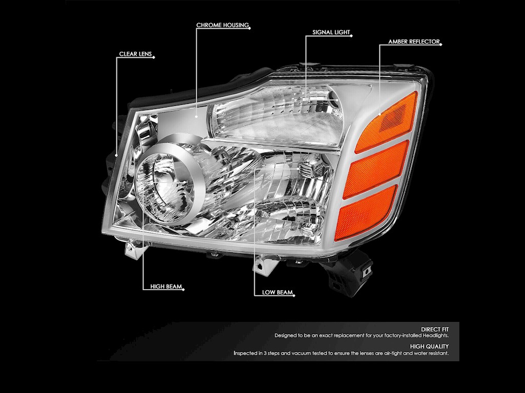 2004 2015 NISSAN TITAN ARMADA CHROME HOUSING AMBER CORNER